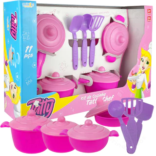 Brinquedo Menina Cozinha Panela Conjunto Completo 11 Peças Infantil Panelinhas