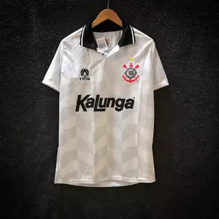 Camisa retrô Kalunga 1990 / Branca-Corinthians