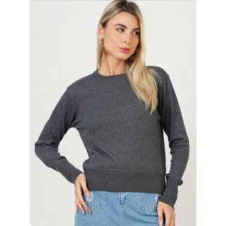 BLUSA FEMININA SUETER DE FRIO GOLA REDONDA LISA BASICA MOLETOM 5 CORES DE PELINHO ENVIO IMEDIATO