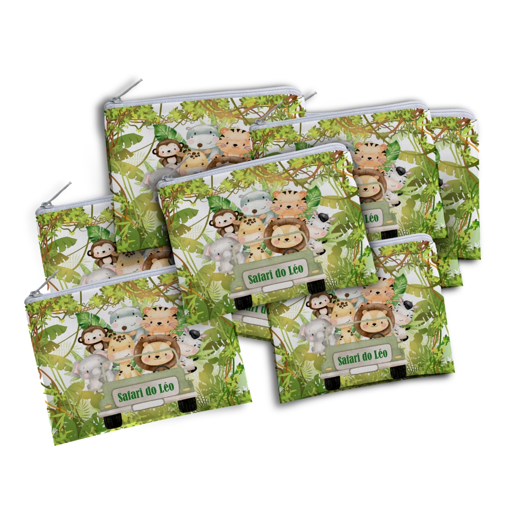 PORTA MOEDAS RUSTICO PERSONALIZADO LEMBRANCINHA DE MATERNIDADE, ANIVERSARIO, SAFARI MENINO, SAFARI MENINA Var: 10/50 uni
