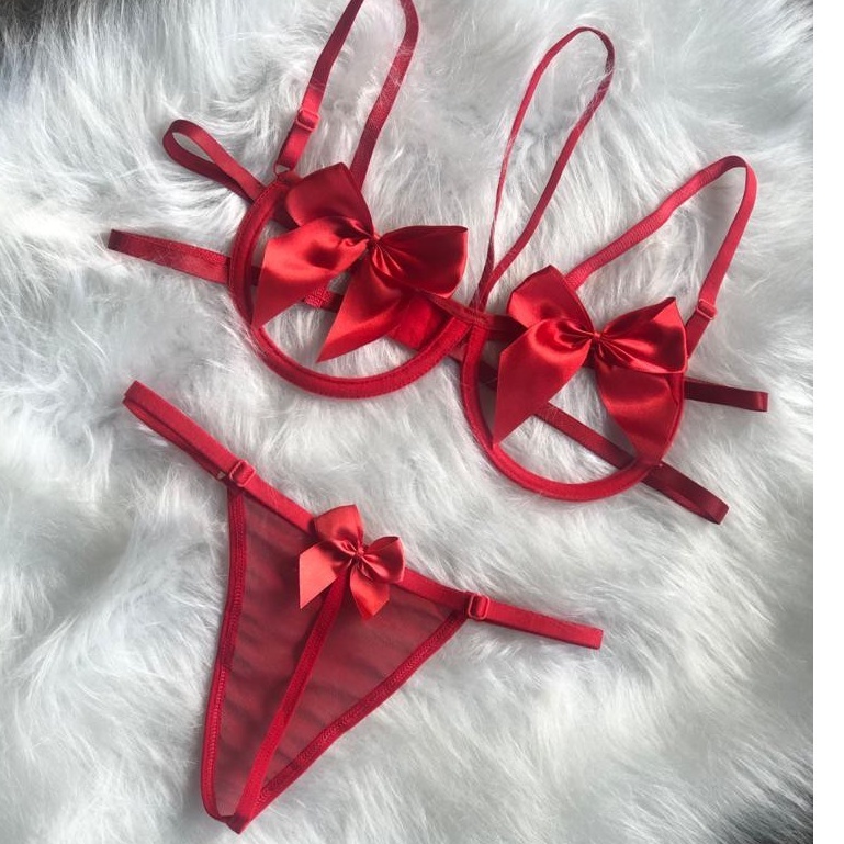 Conjunto Lingerie Aro Laço Sem Bojo | Shopee Brasil