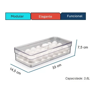 Organizador de Geladeira Porta Ovos 21unid.