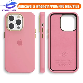 Capa para celular tipo pele de alta qualidade com toque iPhone14 14Pro 14ProMax 14Plus capa protetora com botão galvanizado
