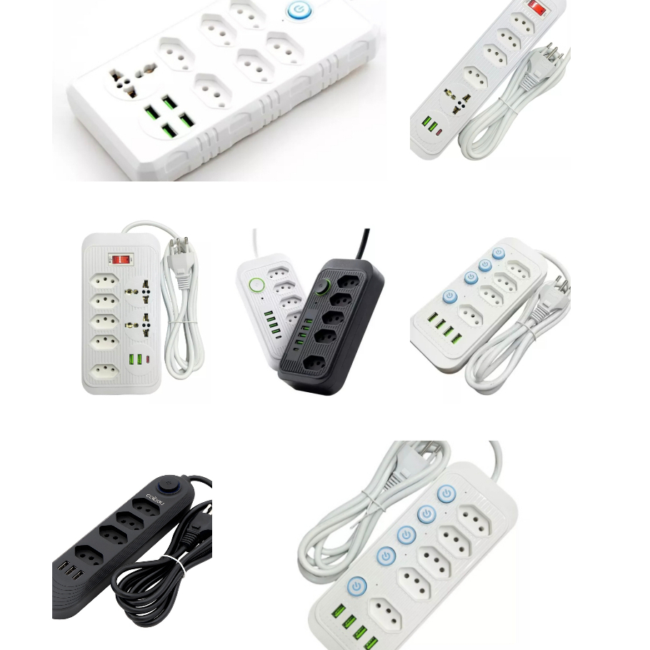 Régua Extensão 5 Tomadas E 4 Usb 4 Pd Led Bivolt 110v/220v