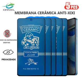 Película Kit 5 Premium Cerâmic Fosca Privacy Redmi 13C 12 11A 10 9 8 A2 A1 NOTE 20/13/12 Série Modelo À prova de explosão film