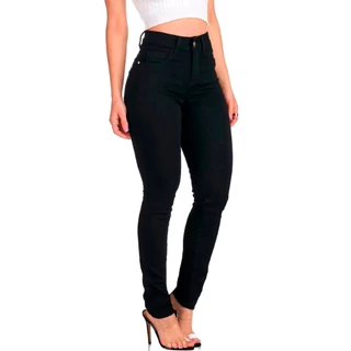 Calça Jeans Feminina Preta Cintura Alta