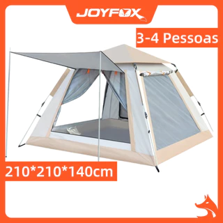 Barraca Camping Automatica Impermeavel 1500mm 3-4 Pessoas 210*210*140cm JOYFOX