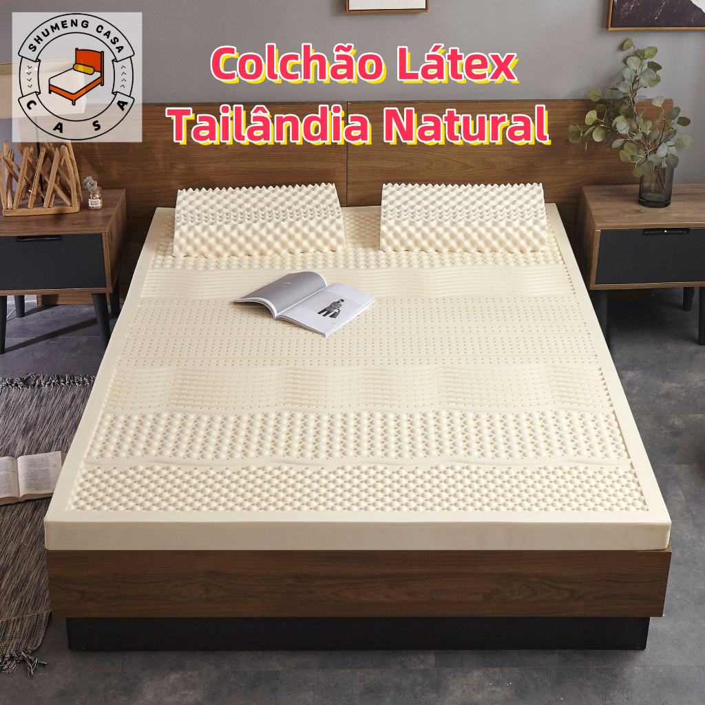 Colchão de látex Tailândia Natural Ortopédico Cervical Pillow Top ...