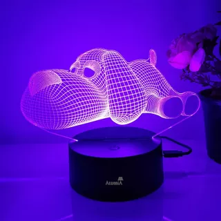 Abajur Luminária Decorativa Cachorro Para Presente Com Controle Remoto LED Efeito 3D 16 Cores Acompanha Cabo USB Ideal Para Decoração De Quarto Infantil Gamer Geek Sala Iluminação Escritório