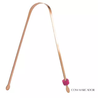 Raspador Limpador De Língua De Cobre - Ayurveda Com Marcador