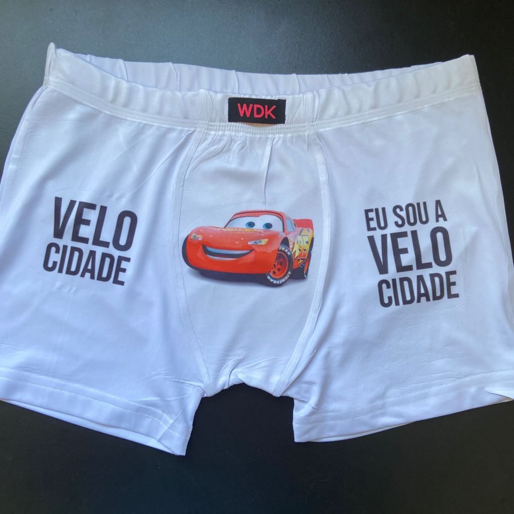 Cueca Box Personalizada Relâmpago Mcqueen "Velocidade, eu sou a velocidade"