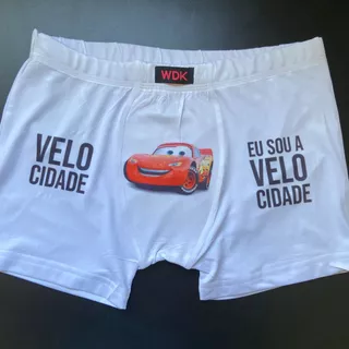 Cueca Box Personalizada Relâmpago Mcqueen "Velocidade, eu sou a velocidade"