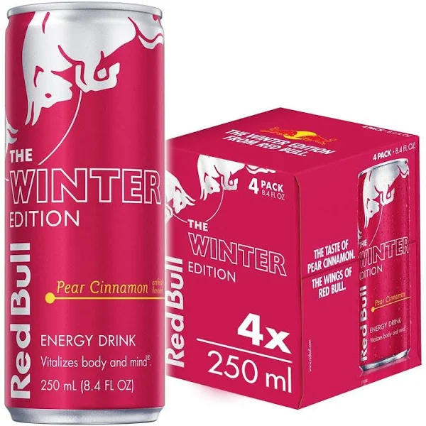 Energético Red Bull Pera e Canela 250ML - 4 Latas