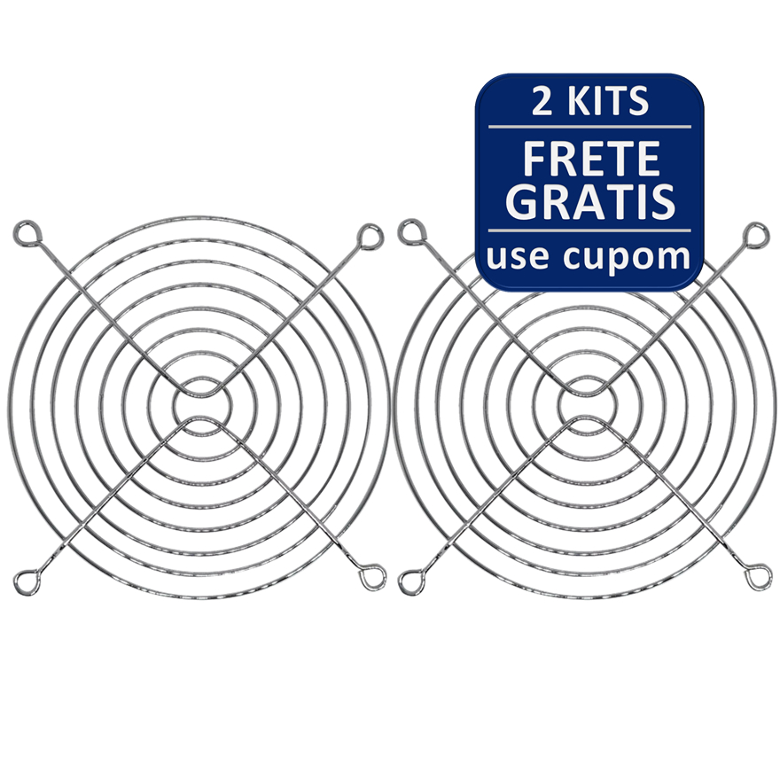 Kit 2 Grade Tela Proteção Cooler Ventoinha 120x120 Mm Aço