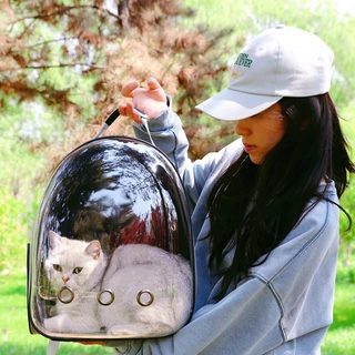 Mochila pet cápsula espacial, mochila dupla portátil , usada em gato cão acampamento e caminhadas (colorido)