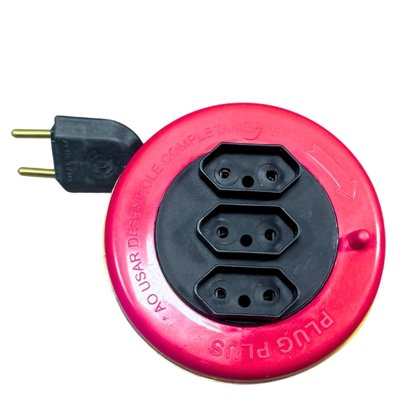 Extensão Redonda 3 Saidas Modelo NOVO Colorida 5 mts