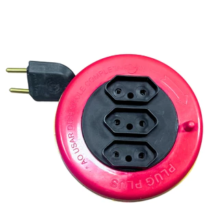 Extensão Redonda 3 Saidas Modelo NOVO Colorida 5 mts