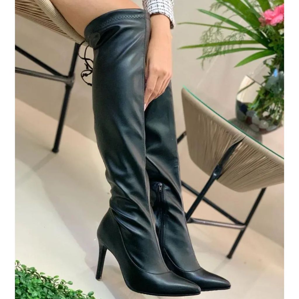 Bota Over Feminina Salto Fino Alto Acima Joelho Vizzano Moda | Shopee ...