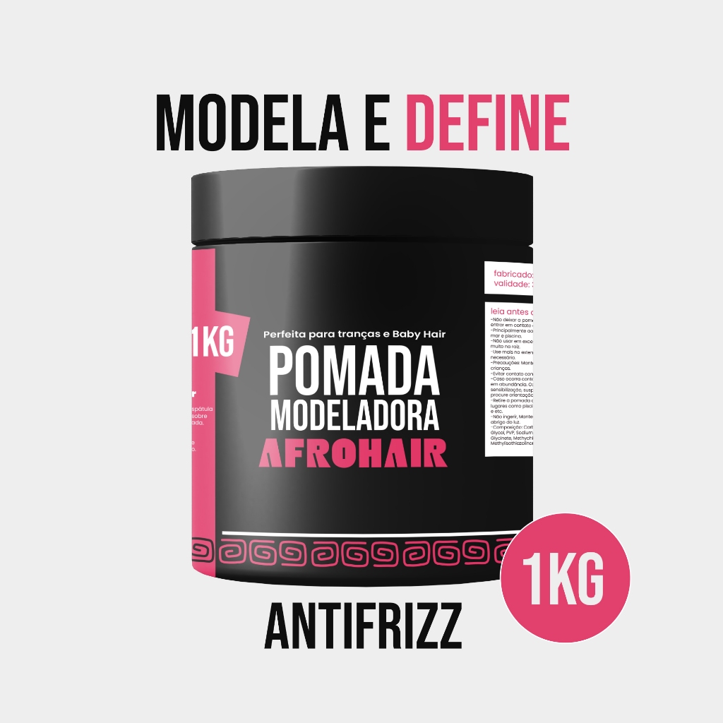Pomada Modeladora Afrohair 1kg Profissional