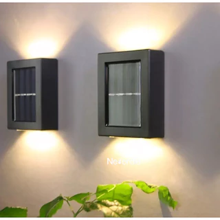 Luminária Arandela Solar LED Slim 2 Focos de luz quente para parede IP 65