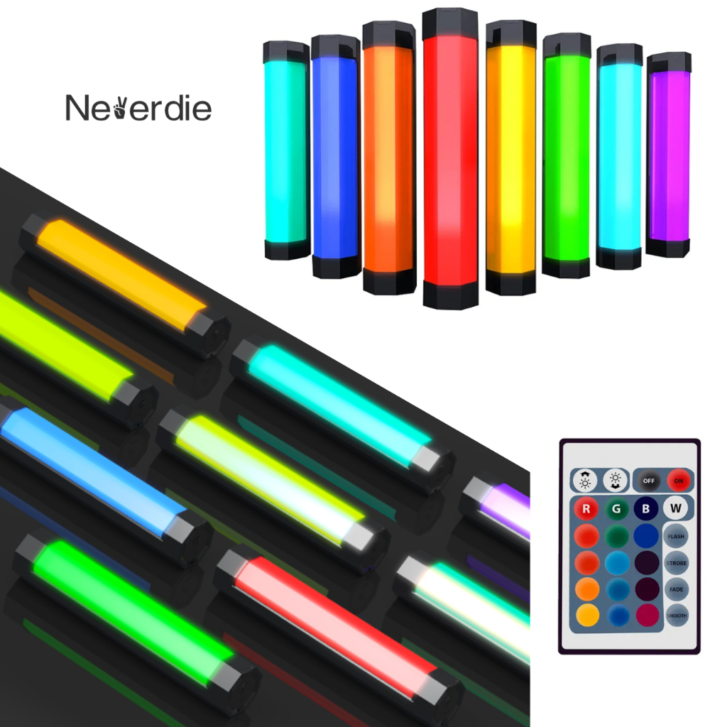 Mini Bastao Lampada De Luz Led Rgb Portatil Preenchimento Fotografia Recarregavel