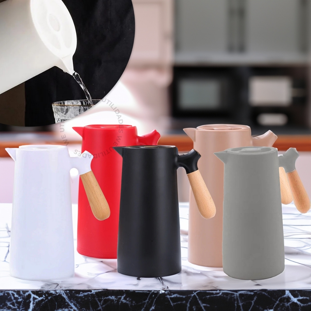 Garrafa Térmica Café Chá 1L Nórdica Cabo Madeira