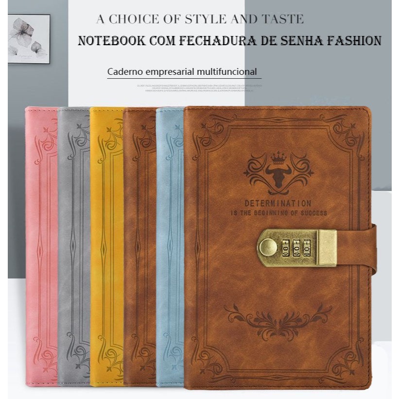 200 Páginas A5 Retro Livro De Senhas Com Diário De Fechadura Engrossado Bloco De Notas Criativo De Papelaria