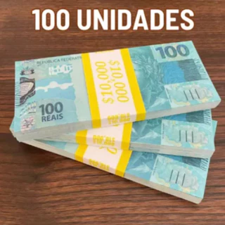 Dinheiro De R$100,00 Notas Realista Tamanho Real Folhas Cenográfica (Sem Valor Monetário)