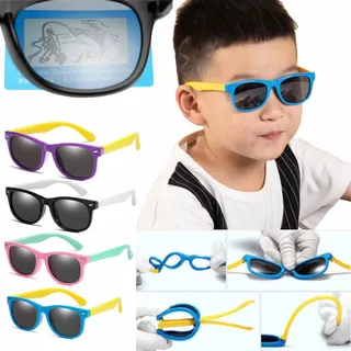 Óculos de Sol Infantil Unisex Proteção 100% UVA/UVB Lentes Polarizadas. Super Resistênte e Flexível, Não Quebra
