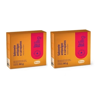 Kit 2 Sabonete Antipulgas Carrapatos Para Cães Ibasa 80g