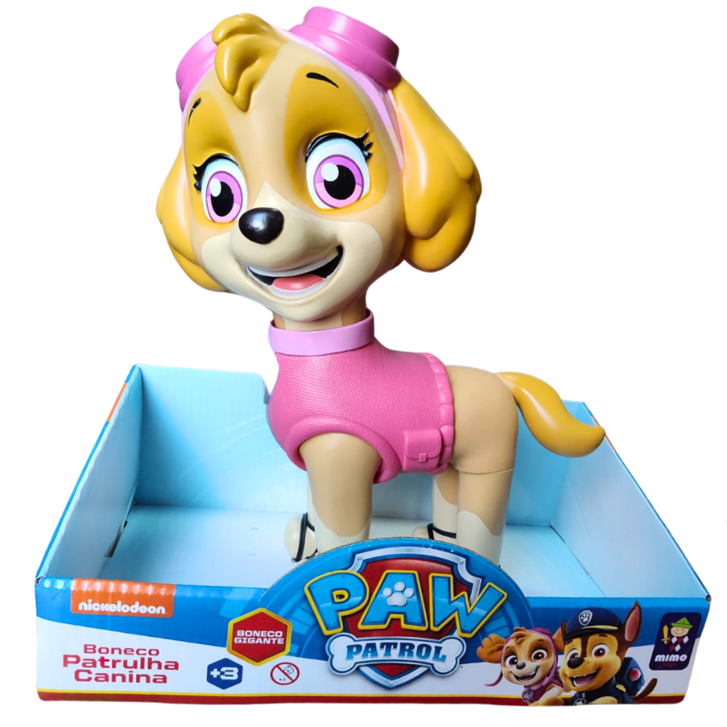 Boneco Patrulha Canina Skye 40 cm Rosa Vinil Original Articulado - Mimo ...