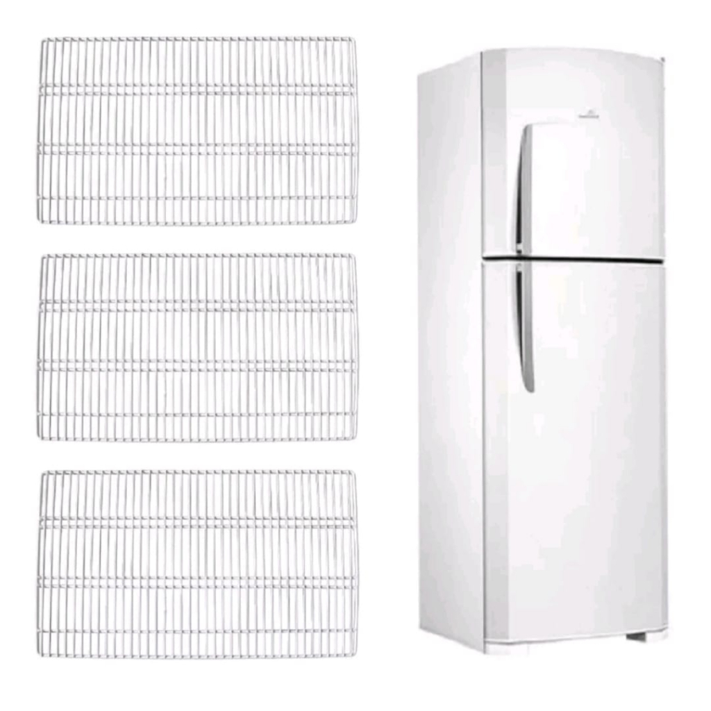 KIT C/ 3 PRATELEIRAS GRADES ARAMADAS GELADEIRA CONTINENTAL/BOSCH ...