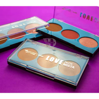 Paleta Mista Contorno, Blush, Iluminador Paleta 3 em 1 Max Love Lançamento