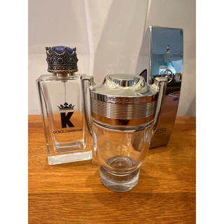 frasco vazio original invictus paco rabanne, 212 vip, dolce gabbana