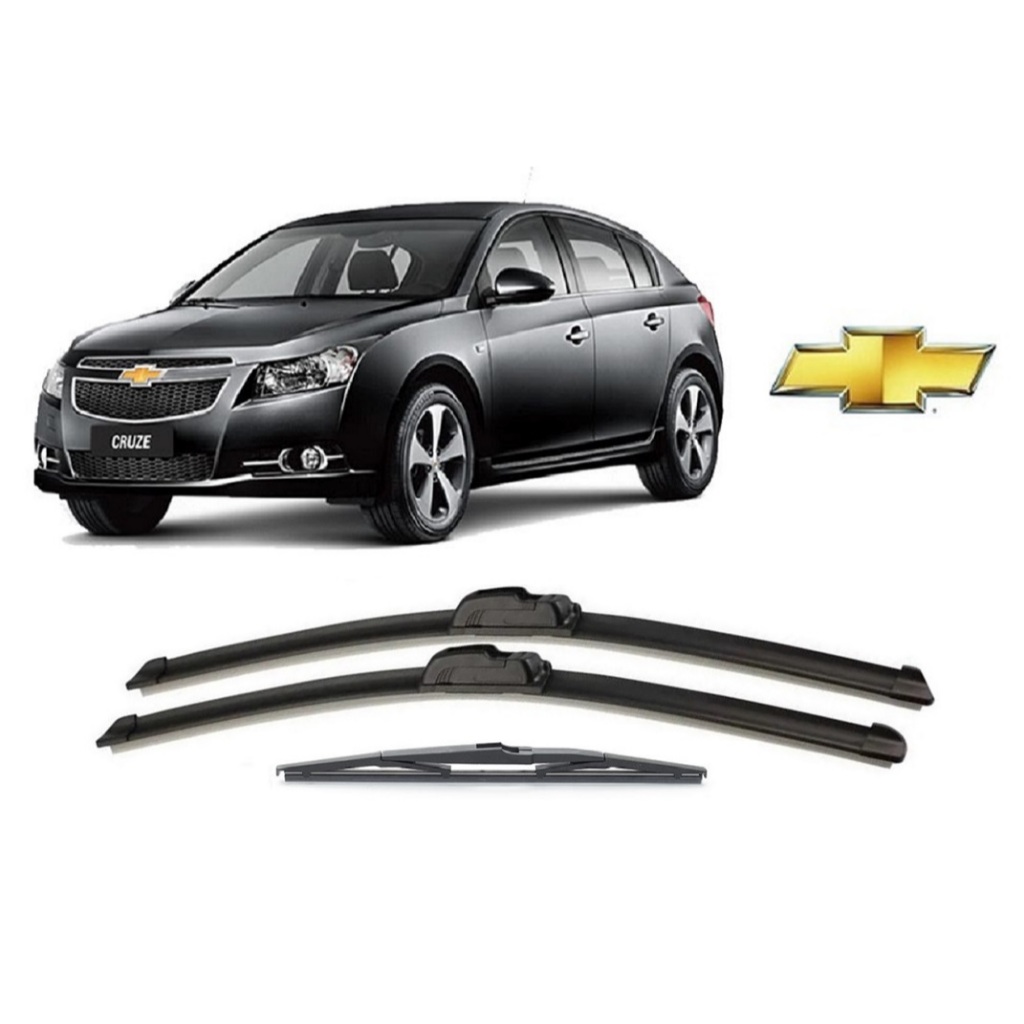 Kit 3 Palhetas Limpador Parabrisa Dianteiro + Traseiro Chevrolet Cruze ...