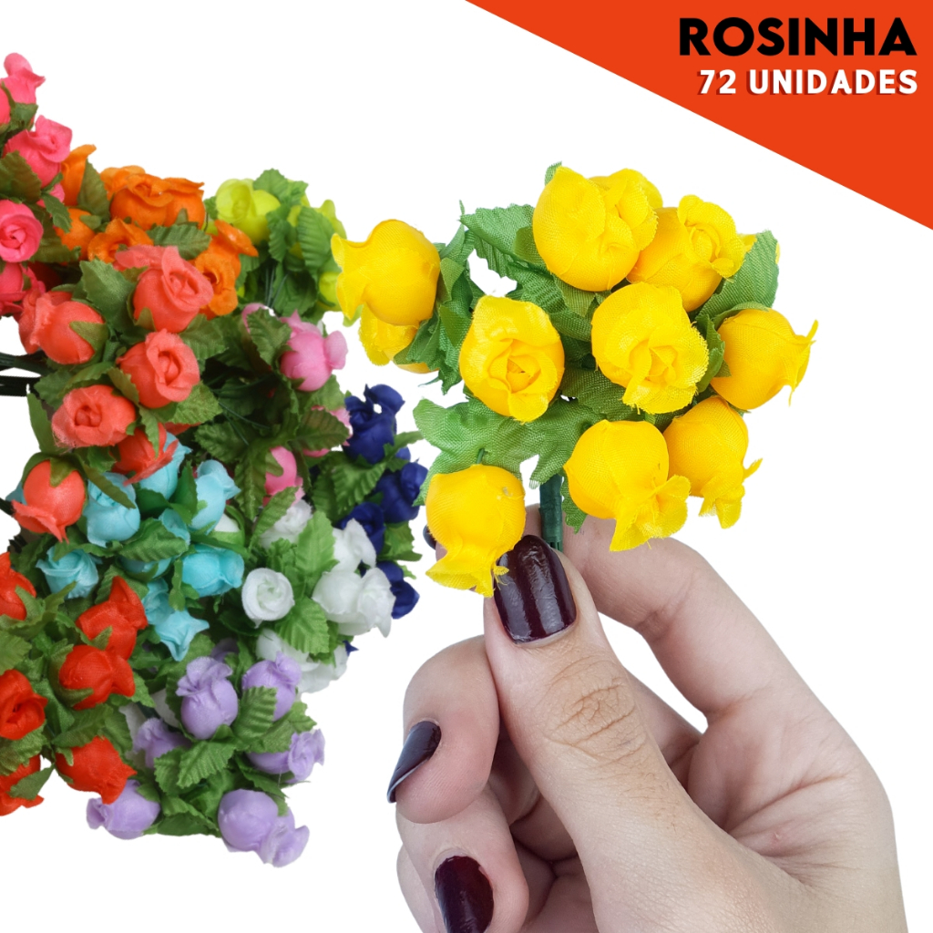 Mini Rosa Artificial - Kit C/ 72 Florzinha Mix Nybc | Shopee Brasil