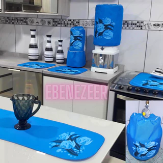 Kit Jogo De Cozinha Estampado 7 Peças Capas Panos Para Cozinha Oxford Utensílios Casa Envio Imediato