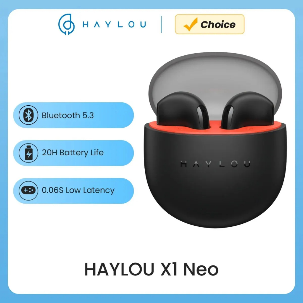 HAYLOU X1 Neo True Earbuds Sem Fio TWS Bluetooth 5.3 Fones De Ouvido Dynamic Driver Bateria 20H