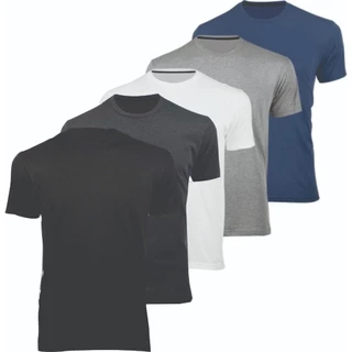 Kit 5 Camisetas Masculinas 100% Algodão Premium Básicas Lisas Manga Curta