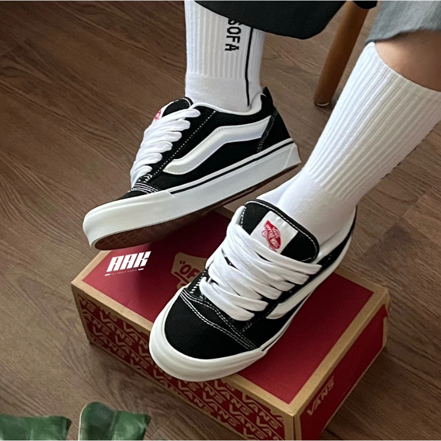 Tênis Vans Knu Old Skool casual unissex vulcanizado skate preto branco ...