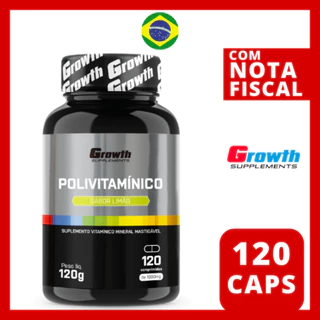 Polivitamínico Multivitamínico Growth 120 Comprimidos Mastigáveis Original - Envio Imediato