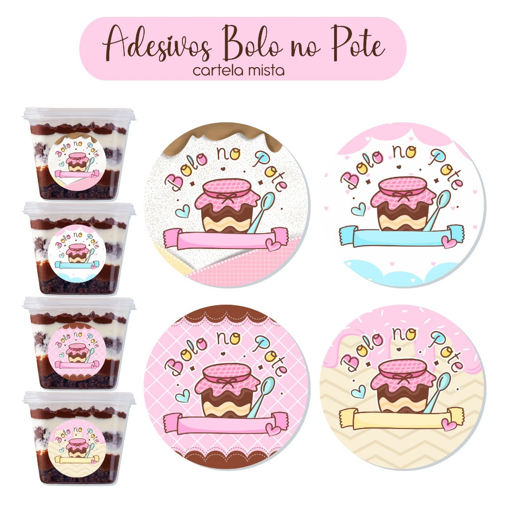 Adesivos para Bolo no Pote - Etiqueta identificação Sabor | Shopee Brasil