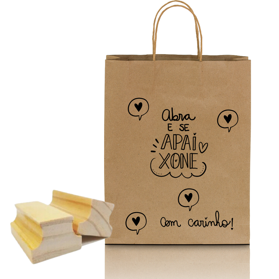 Kit 3 carimbos personalizado para Sacola Embalagem envio - Abra e se ...