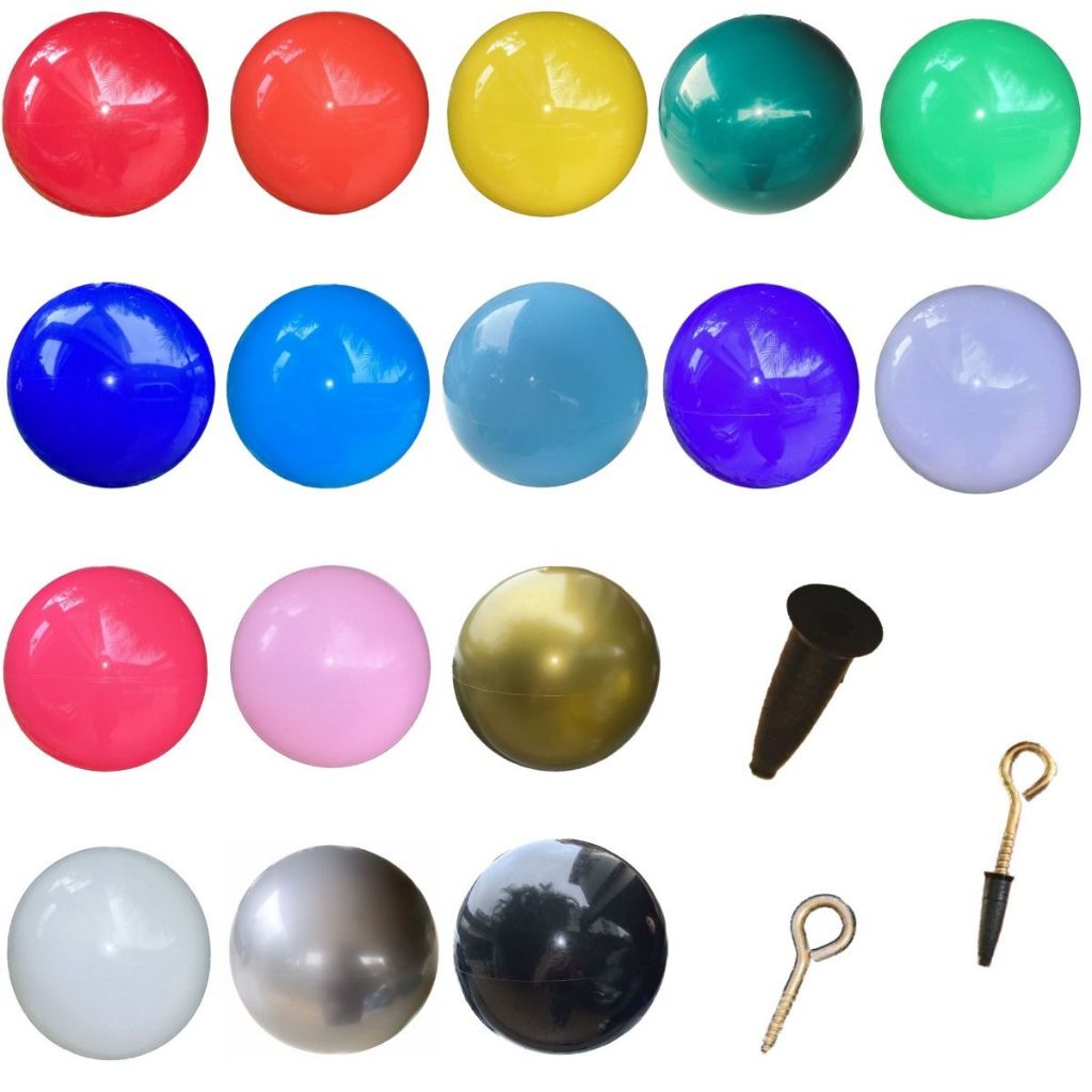 1 Bola De Vinil Lisa 23Cm Para Decoração Festa + Pinos De Pendurar Bola De Vinil Lembrancinhas