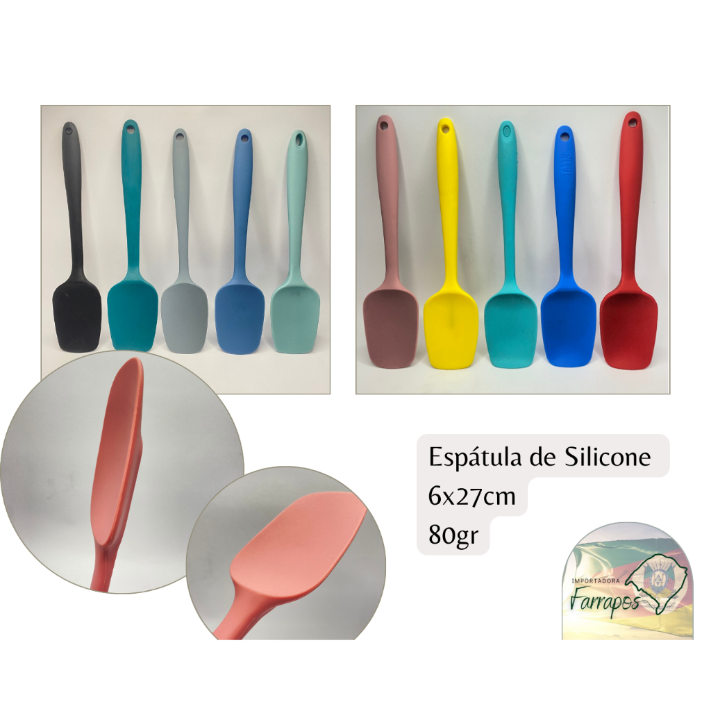 Espátula de Silicone 6x27cm para Cozinhar e Servir