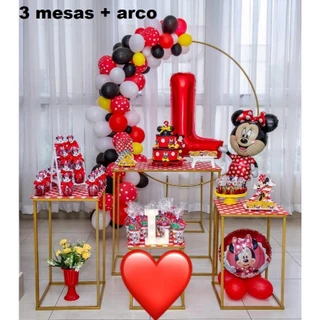 Mesa Cubo Festa Formatura Eventos 3 Pecas + Arco 1.50 Mts - Cor: Dourado