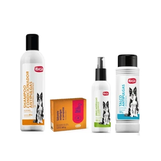 Condicionador + Sabonete + Spray + Talco Antipulgas - Ibasa