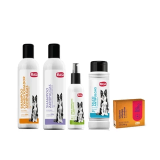 Shampoo Condicionador Sabonete Spray Talco Antipulgas Ibasa