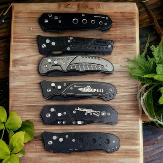 Canivete Automático Com Trava Militar Saque Rápido Aço Inox Preto Pesca Camping Trilha