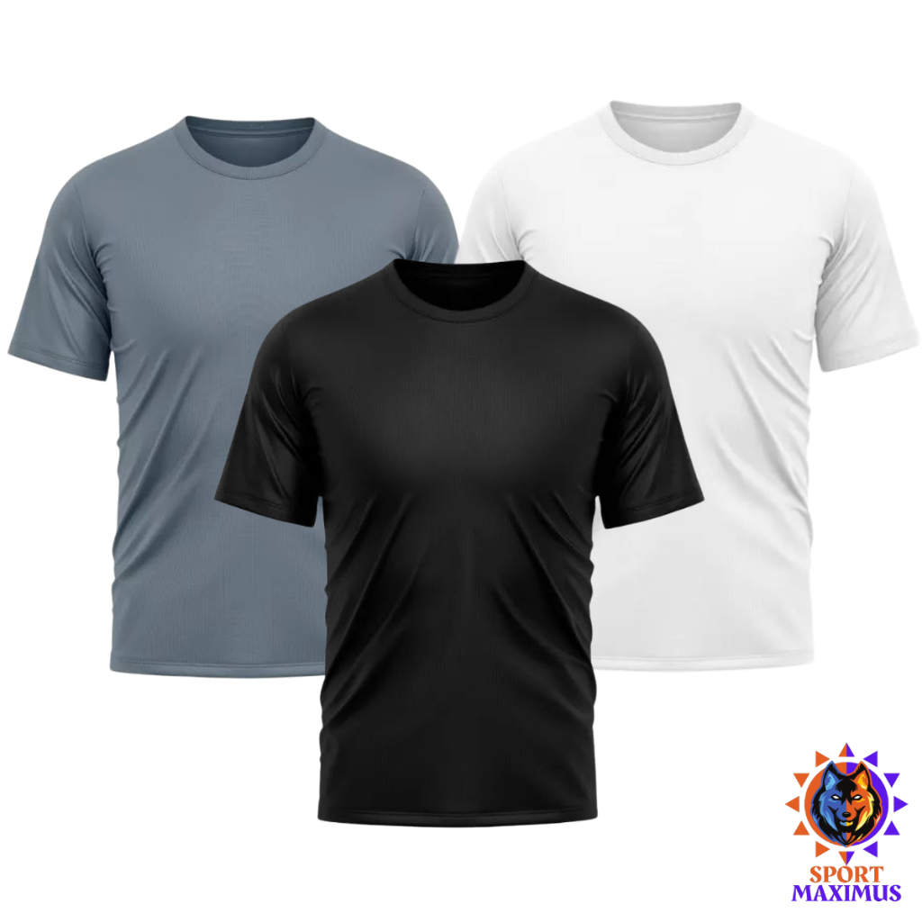 3 Camisetas Dry Fit Para Exercícios Físicos, Academia, Casual Masculino